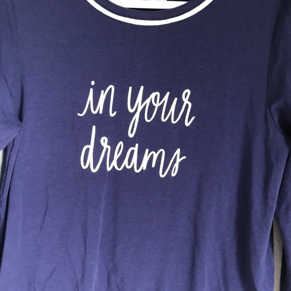 Kate Spade In Your Dreams PJ Top size Medium in Navy blue - Picture 3 of 7